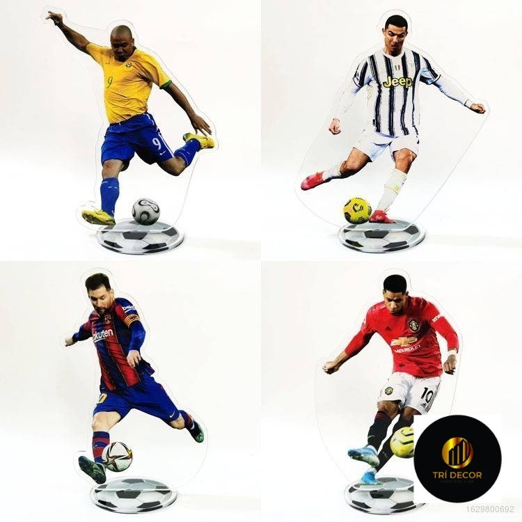 โมเดลพลาสติกอะคริลิคใหม่ของนักฟุตบอล Ronaldo Beckham Messi Mbappe Haaland พร้อมพิมพ์ 2 ด้าน - DH