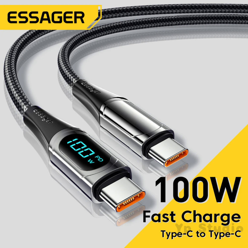 "Premium 100W PD Cable: Essager C to C for Xiaomi POCO f3 & Realme