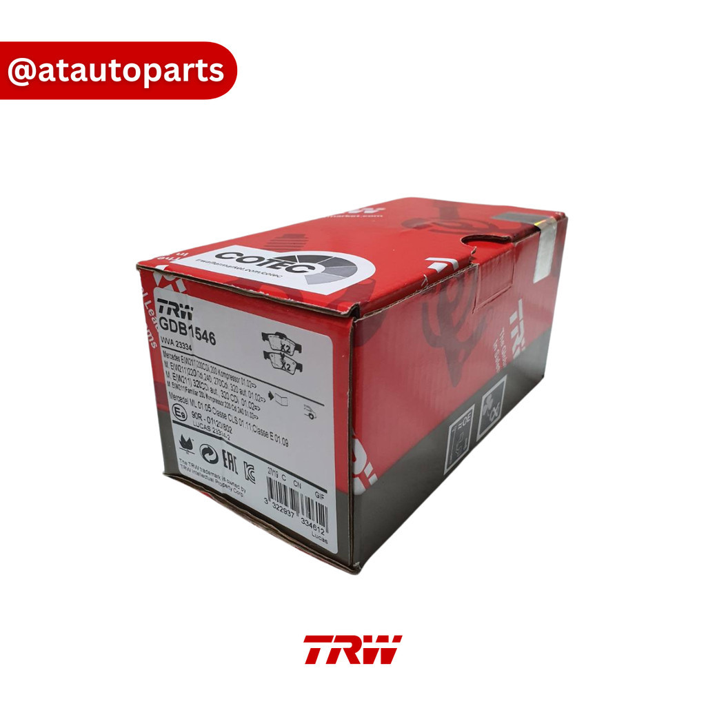 ผ้าเบรคหลัง พร้อมเซนเซอร์ รถเบนซ์ Benz E-ClassW211 รุ่น E200 CDI, E220 CDI (เครื่องดีเซล) E200 Kom, 