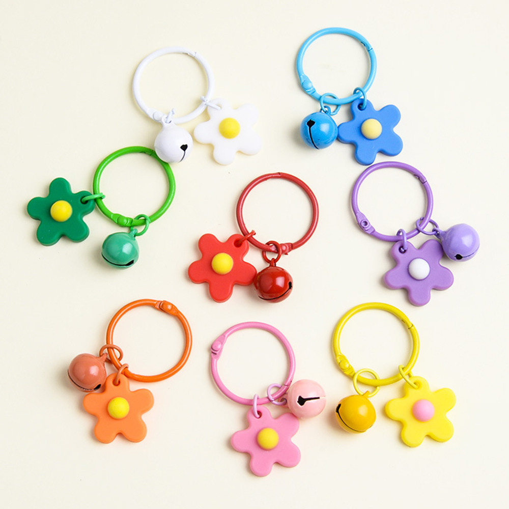 โทรศัพท์ Key Chain กระเป๋าจี้ดอกไม้ Bell พวงกุญแจรถพวงกุญแจหูฟังตกแต่งหวานน่ารัก Creative Candy สีของขวัญ