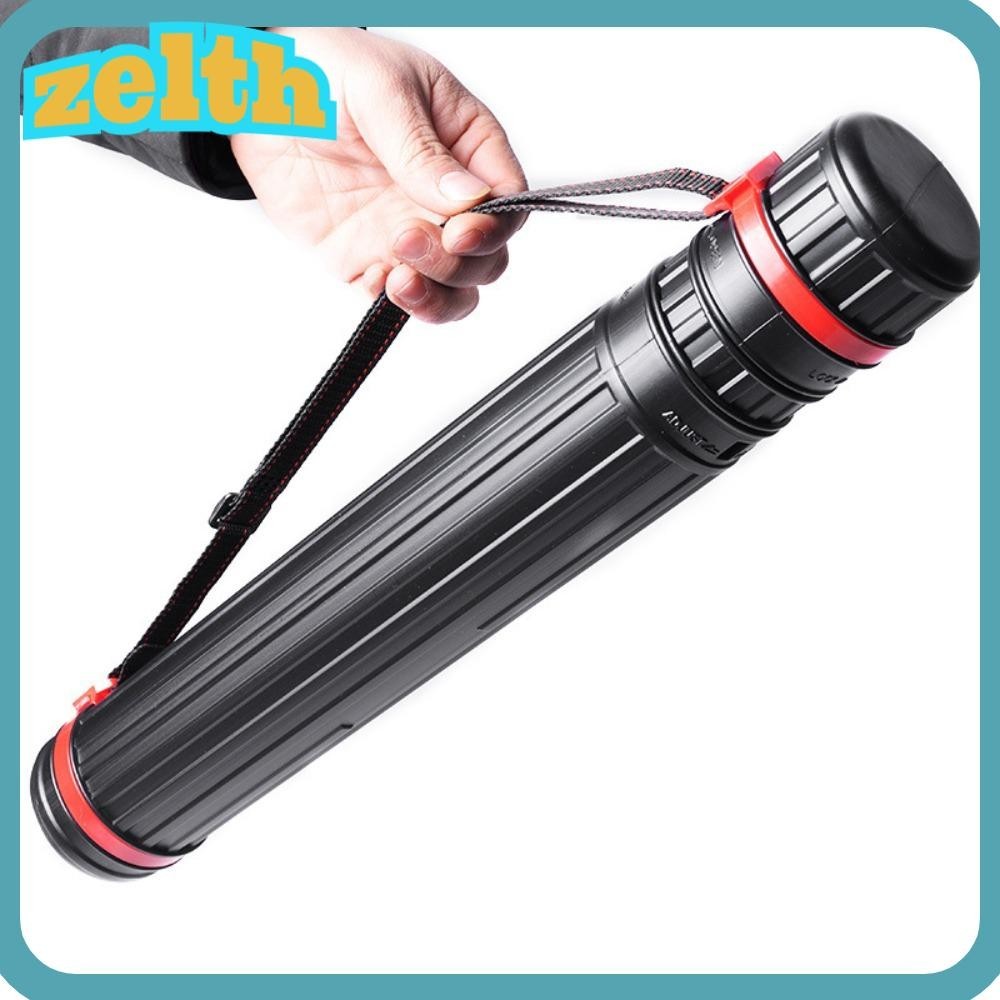 Zelth กล่องพลาสติก ทรงกระบอก ปรับขนาดได้ พร้อมสายคล้องไหล่ แบบพกพา สําหรับจัดเก็บโปสเตอร์