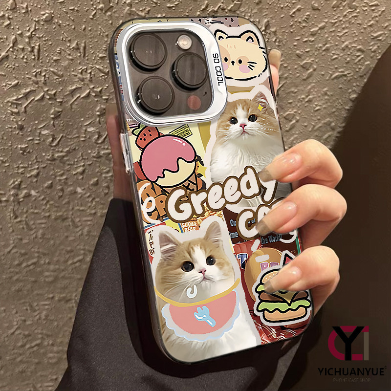 สำหรับ iPhone 13 12 14 11 15 Pro Max XR X Plus XS SE 7 Hamburg Kitten รูปแบบลูกสุนัขกรณีโทรศัพท์กรณียากเคสไอโฟนคู่น่ารัก - รูปที่ 4