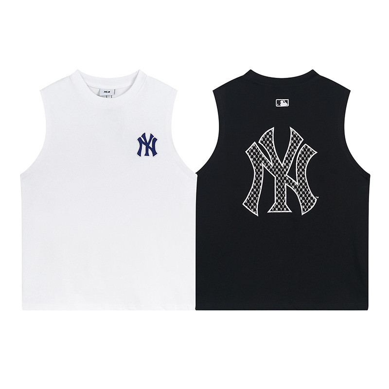 [พร้อมส่ง] เสื้อกล้ามลําลอง ผ้าฝ้าย แขนกุด ปักลายโลโก้ MLB ทรงหลวม แฟชั่นฤดูร้อน สําหรับผู้ชาย และผู้หญิง