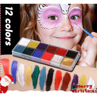 สีเพ้นท์หน้า สีน้ำมัน สำหรับแต่งหน้า ปาร์ตี้แฟนซี เพ้นท์ร่างกาย 12 สีจัดส่งภัยใน24ชั่วโมง