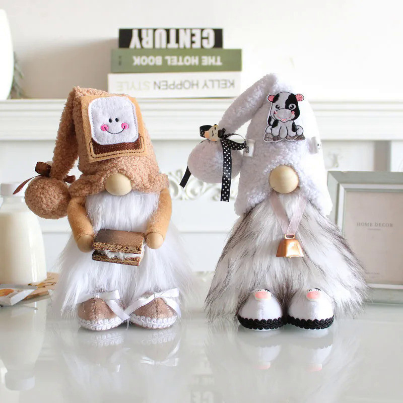Cow Faceless Doll Decoration, Standing Dwarf, Festival Bell Doll, Creative Toy