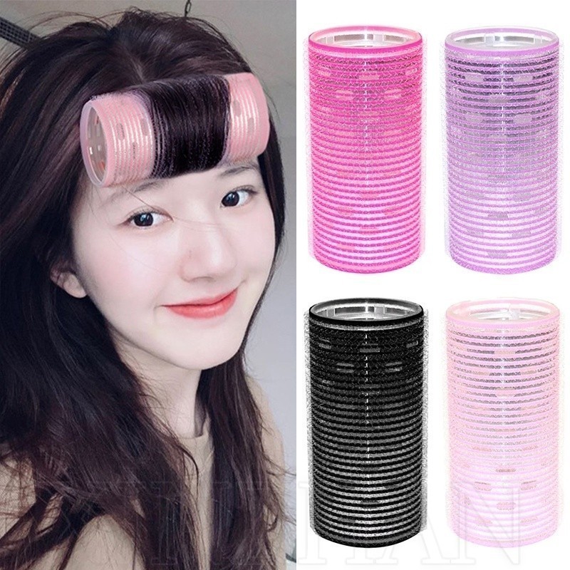 แปดตัวอักษร Bangs Curly Hair Tube - Air Bangs Lazy Curly Hair Stick - High Skull Top Hair Fluffy Artifact - เครื ่ องมือจัดแต ่ งทรงผม - ทรงผมคงที ่ Self-กาว Curler