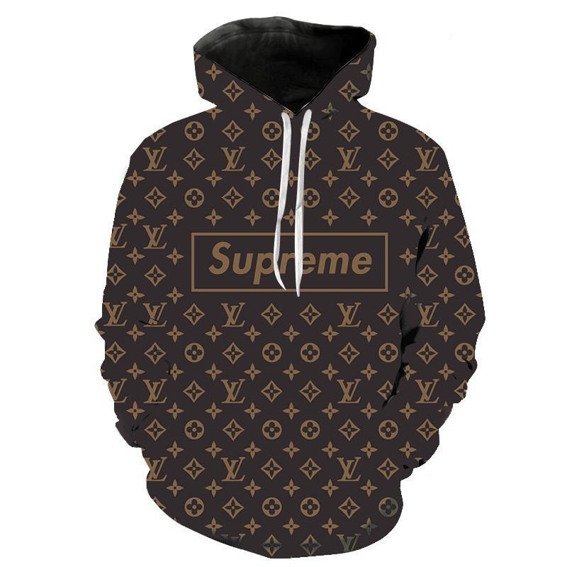 ใหม ่ Louis Vuitton Hoodie ผู ้ ชายเสื ้ อกันหนาว LV 3D พิมพ ์ ฤดูใบไม ้ ผลิฤดูใบไม ้ ร ่ วงแฟชั ่ นผู ้ หญิง Pullover Streetwear 5SMZ