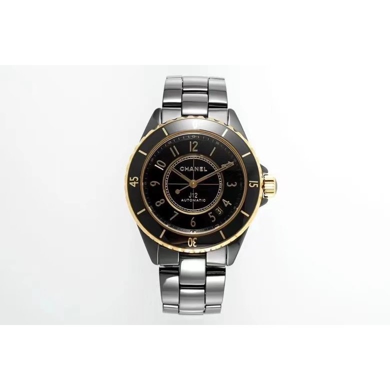 Bv Watch Chanel J12 Series H9541 Black Ceramic Between Gold Transparent Bottom Automatic Mechanical Female Watch 38mm
