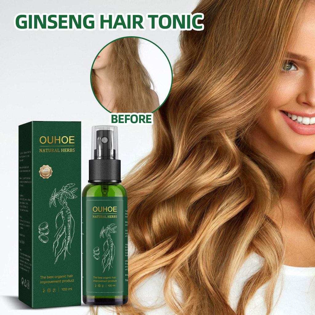 Ouhoe Ginseng Hair Growth Lotion Ginseng Essence Moisturizing Hair Anti-Falling Hair Care Hair Growth Spray
