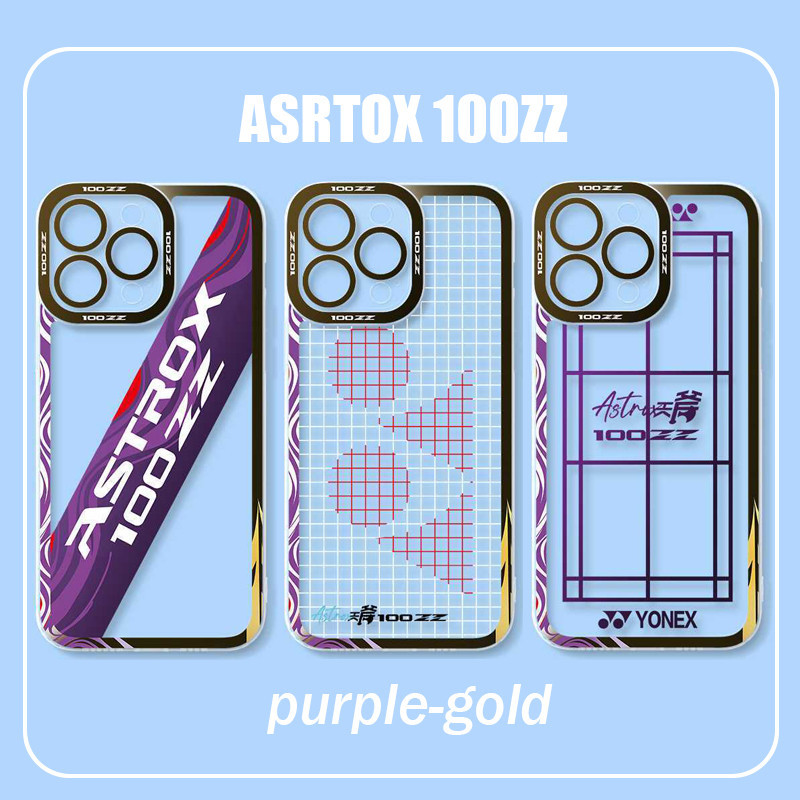 Yonex ASTROX 100ZZ เคสโทรศัพท์มือถือ สีม่วง ทอง สําหรับ iPhone 14 Pro max 13 ProMax 13Pro 13 Mini 12 Pro max 11 X Xr Xs max 7p 8 plus Ф|AX100ZZ