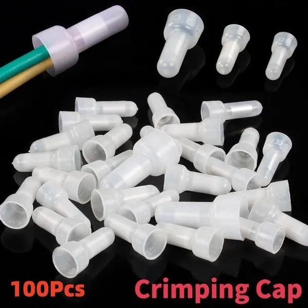 100pcs CE-1X CE-2X CE-5X ปิดปลาย Crimp หมวกสายไฟปิดสายหมวกขั ้ วต ่ อชุด AWG 12-10 16-14 22-16