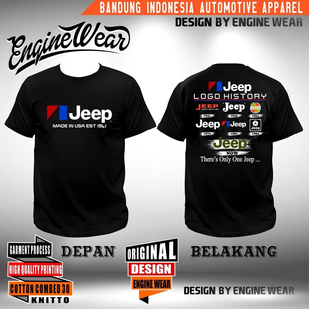 Kaos Jeep Tshirt เสื้อโปโล Offroad 4x4 4wd Wrangler Rubicon Jk Willys Cj7 ยานยนต์ Jeep Lg