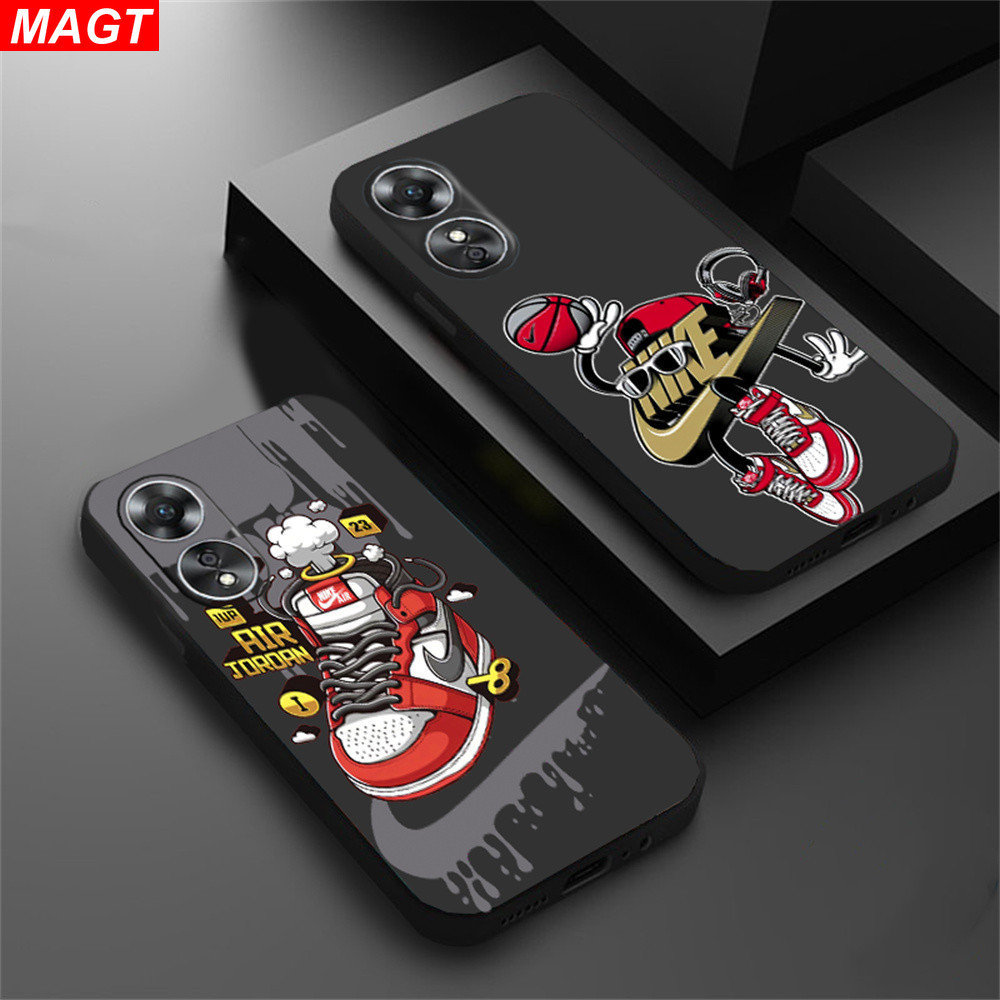 Oppo A18 A38 A78 A58 A17 A57 A77S Reno 8T A16 A54S A15S A5S A7 A12 A53 A16K A31 A9 A5 A3S A92 A55 A74 A95 A94 Reno8T Nike รองเท ้ าผ ้ าใบและโลโก ้ ภาพประกอบเคสโทรศัพท ์ MAGT
