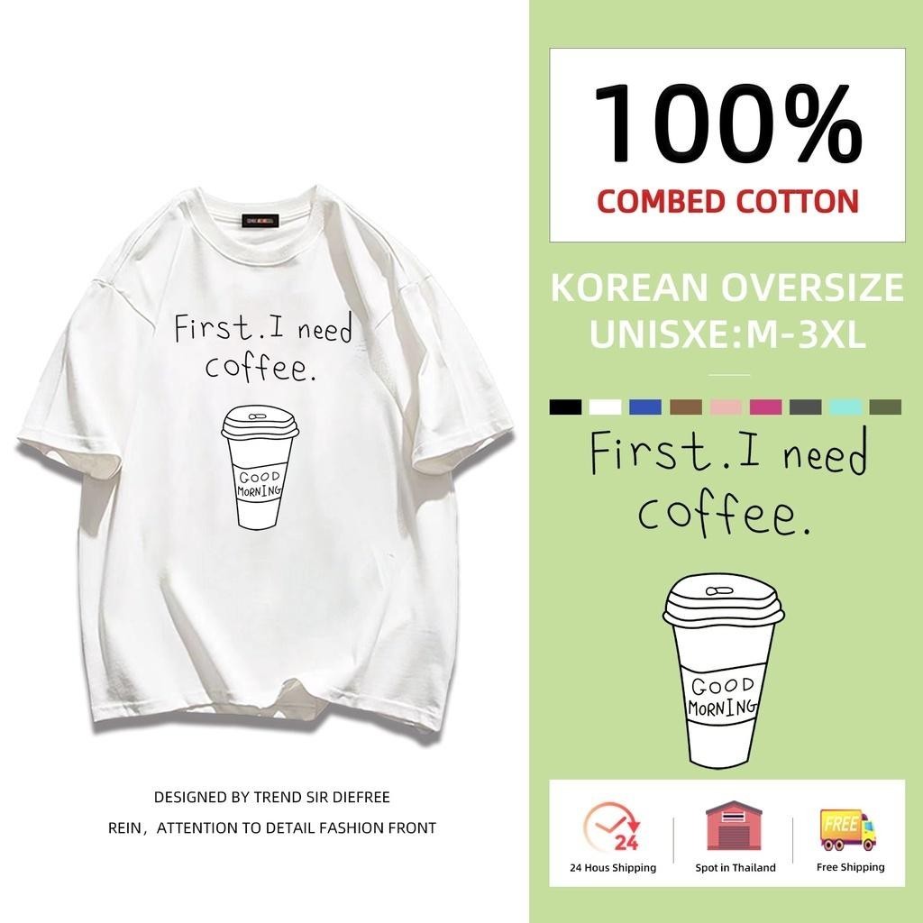 เกาหลี เสื้อแบบดารา เสื้อยืดแขนสั้น CMDXY0676 ผู้ชาย ผู้หญิง ลายทาง ตัวอักษร หลวม ลายสกรีน ฤดูร้อน ฤดูใบไม้ผลิ