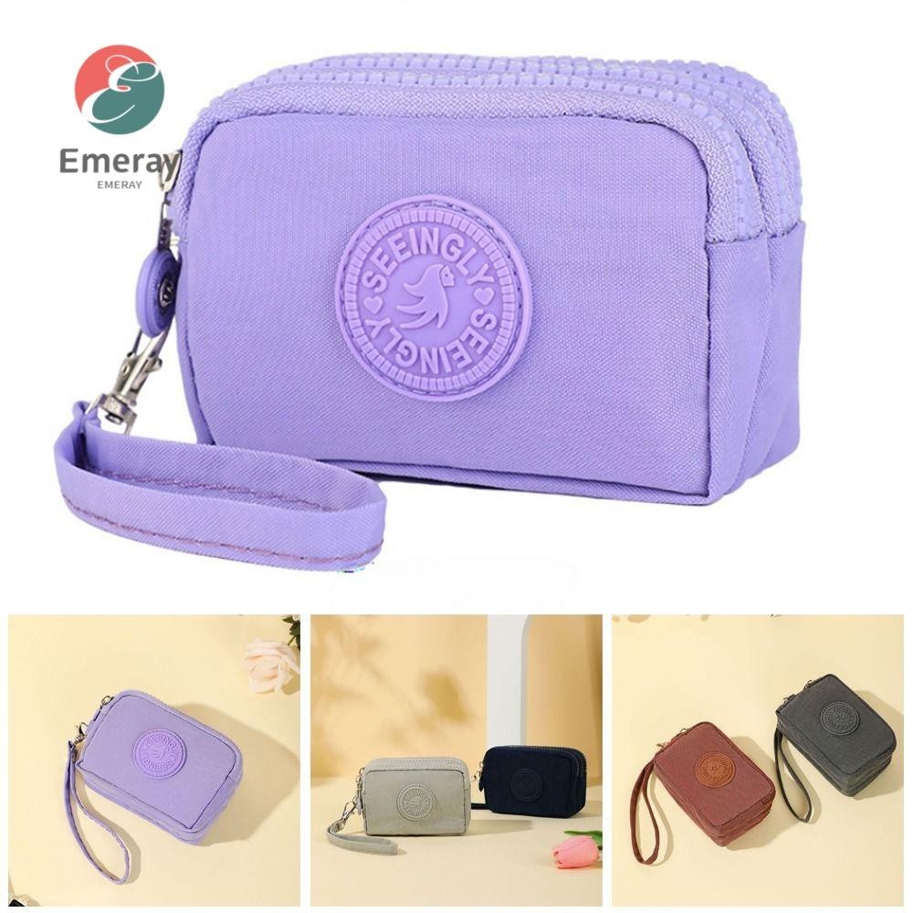 Emeray เหรียญกระเป ๋ า,ผู ้ ถือบัตรกระเป ๋ าความจุขนาดใหญ ่ , Universal กันน ้ ําสามชั ้ นซิปกระเป ๋ าสตางค ์ Bank ID บัตรเครดิตคีย ์ หูฟัง