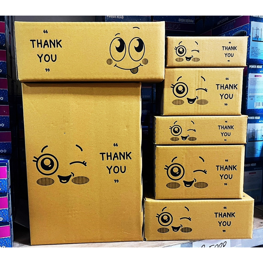 กล่องไปรษณีย์ (แพ็ค 50 ใบ)  เบอร์ 00, 0,0+4,A, AA, AAA, AB, 2A Q, กล่อง Thank You