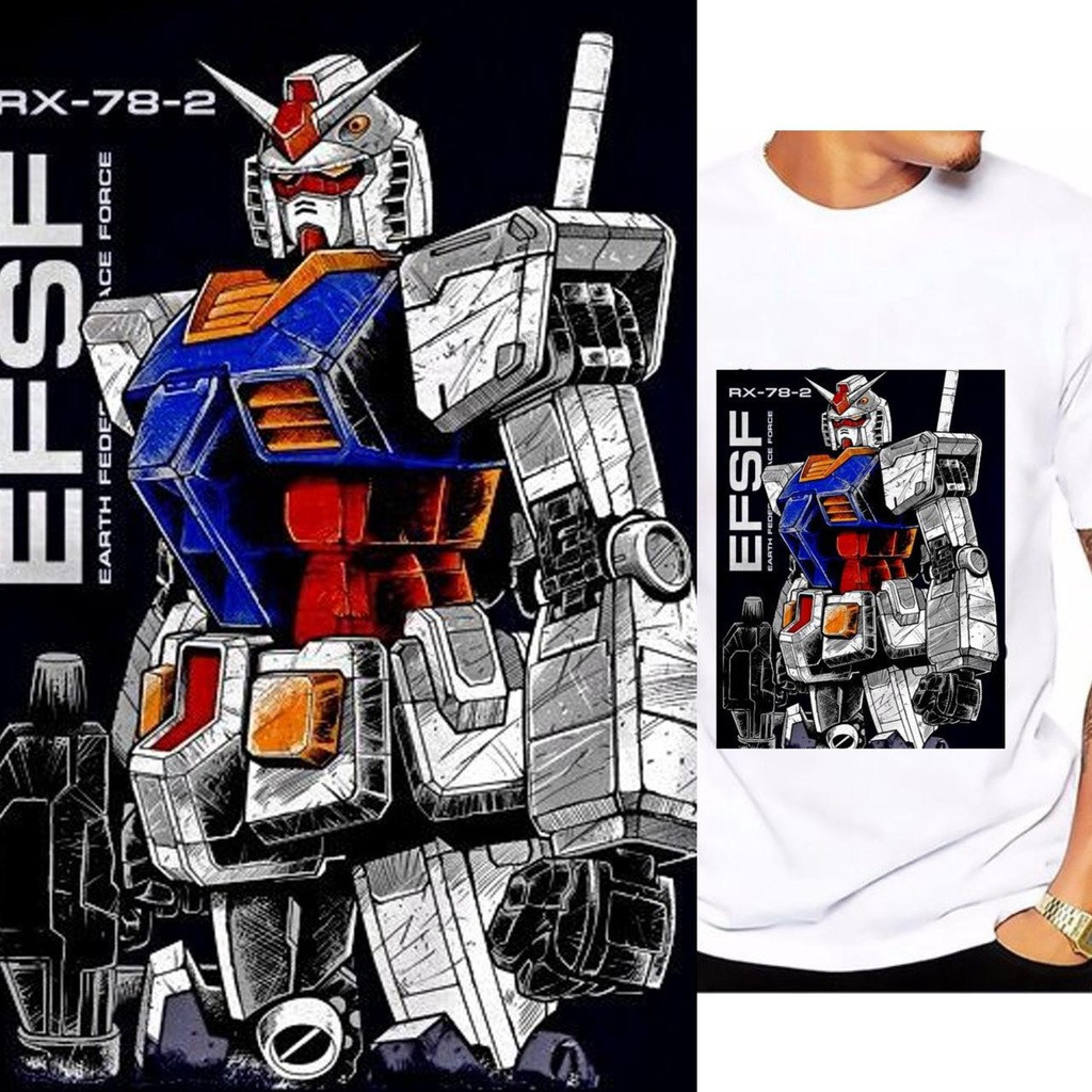 เสื้อยืดอนิเมะ Gundam Anime Sublimation Shirt เหมาะสำหรับ  ผ้าฝ้ายแท้ สามารถระบุสีของเสื้อผ้าได้ ส่งจากไทย S-5XL