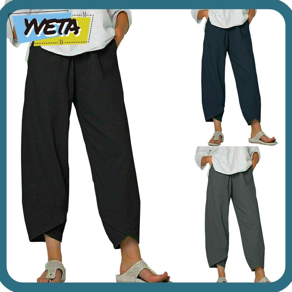 Yveta Harem Pants Plus Size Summer Women 's Cotton Linen