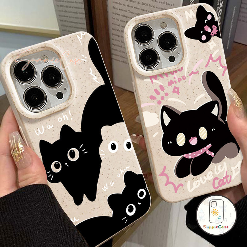 แมวดูเดิลสีดำน่ารัก Redmi 9T 9A A1 10 10C 12 12C 9C NFC 10A 13C Note 13 13Pro 12 11 8 10 Pro 12Pro POCO M3 M6 X5