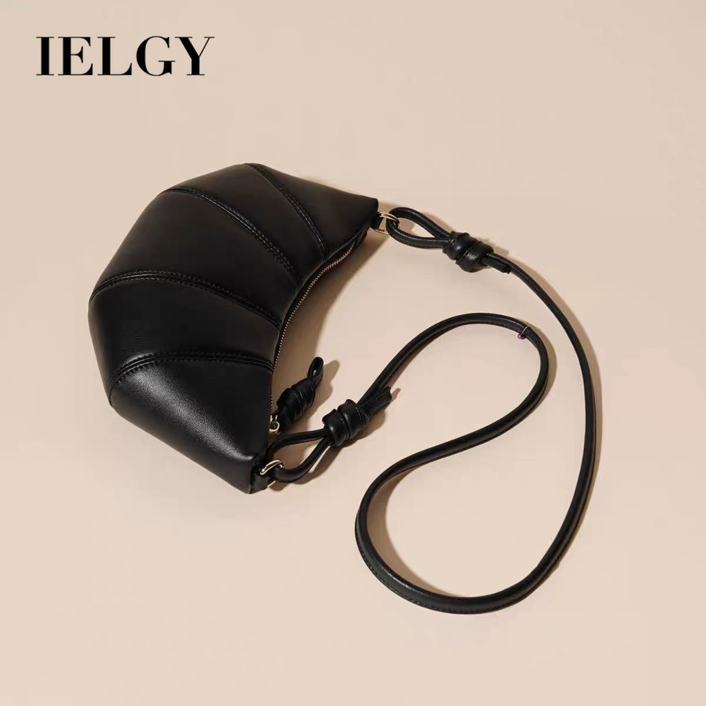 Ielgy Retro Niche Croissant All-Match Dumpling กระเป๋าแฟชั่น One-Shoulder Messenger Baguette หญิงกระเป๋า