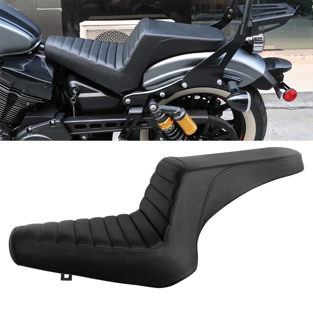 CH Motorcycle Black Driver &amp; Rear Passenger Leather Two Up Seat For Yamaha Bolt 950 XV950 XVS 950 R/C SPEC 2013-2019