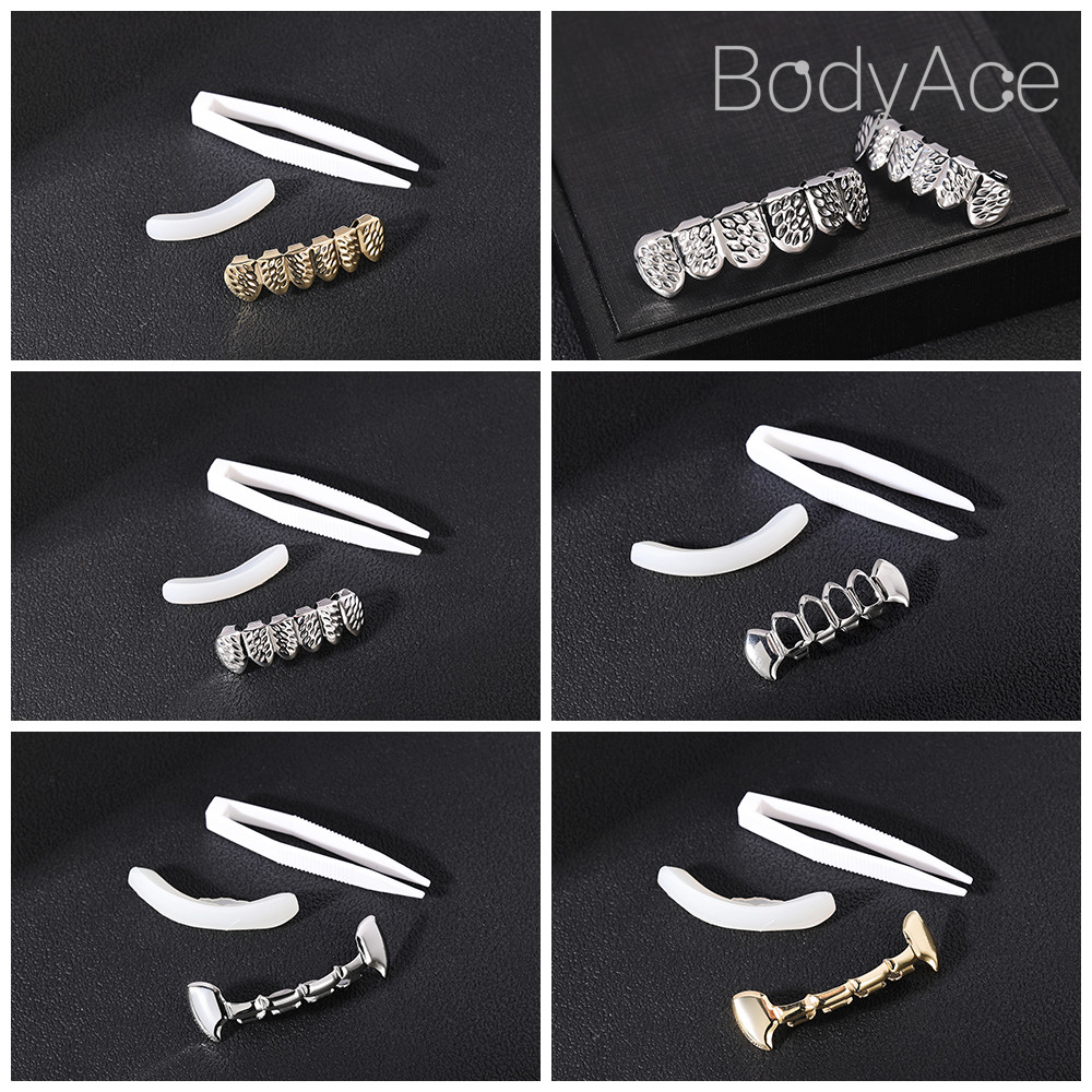 Bodyace Rapper ฟันหมวกขัดฟัน Grillz 1PC คริสตัลด ้ านล ่ าง Grillz สําหรับฟัน Hip Hop Star รูปร ่ างฟันเครื ่ องประดับ - รูปที่ 3