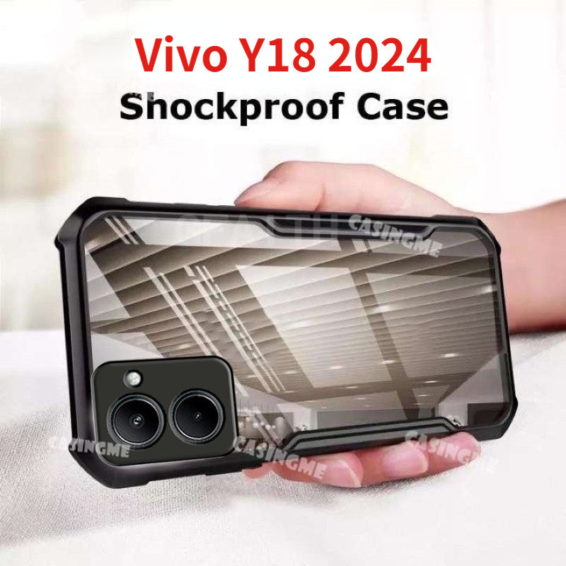Vivo Y18 2024 Y28s ถุงลมนิรภัยล้างเคสโทรศัพท์สําหรับ Vivo Y18 Y18S Y18E VivoY18 18Y Y 18 ES 4G 5G 2024 ซิลิโคนโปร่งใสเคสโทรศัพท์อะคริลิคกันกระแทกกันชน Soft TPU ฝาหลัง