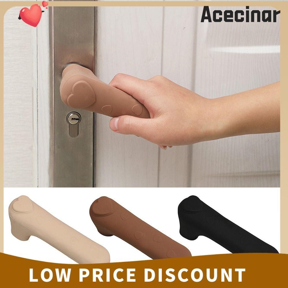 Acecinar ฝาครอบมือจับประตู ซิลิโคน ป้องกันไฟฟ้าสถิตย์ แบบพกพา เสียงเงียบ ป้องกันการชน กันลื่น ปลอกลูกบิดประตูบ้าน