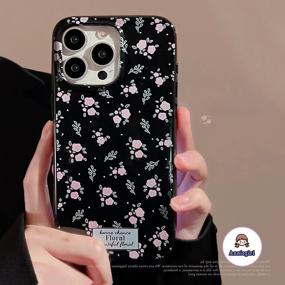 เกาหลีดอกไม้สีชมพูเคสโทรศัพท์สําหรับ IPhone 11 15 14 Pro MAX 12 13 Promax 13/12 Mini XS MAX XR 8 7Plus Dirt Resistance Soft TPU โทรศัพท์ปกหลัง