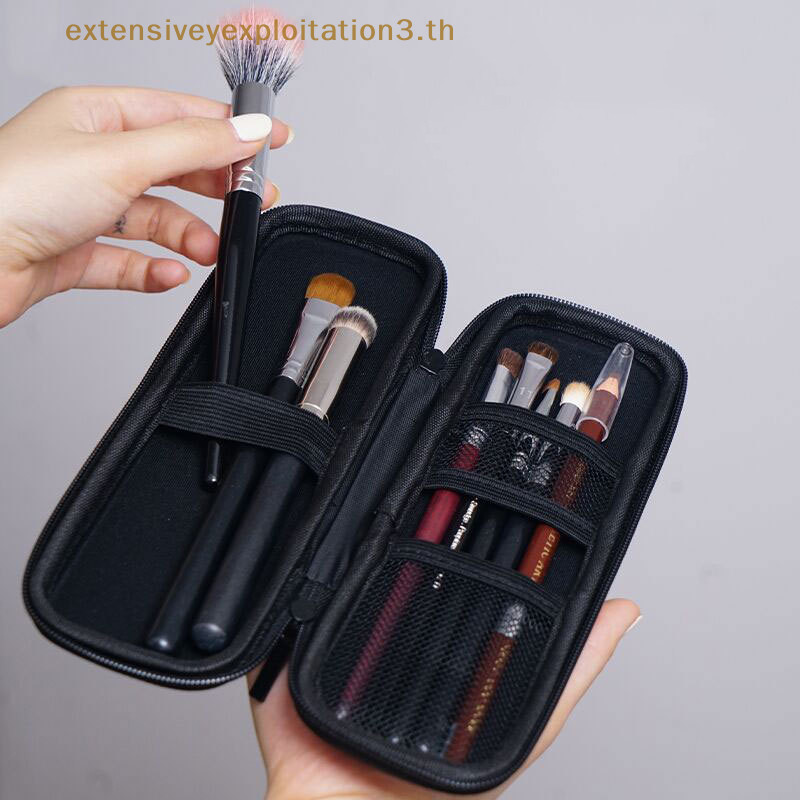 # Eeth # Women Makeup Brush Case Pure Black Small Cosmetic Bag Beauty Tool Storage Box .