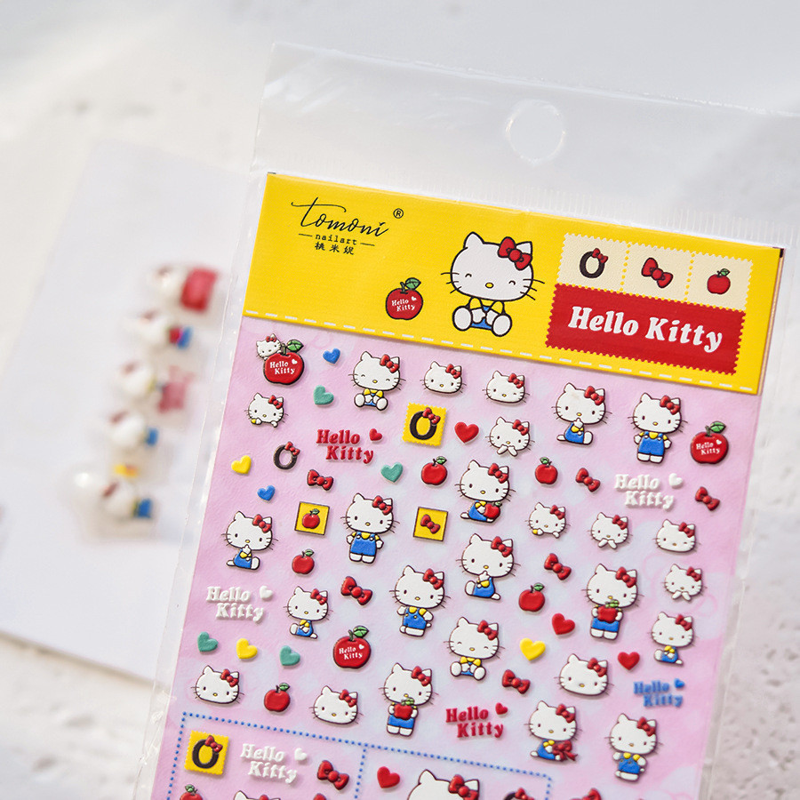 [Meow.Sensei] Sanrio & tomoni Cooperation Style Embossed Nail Sticker ของแท้ Co-Branded SAN Series 015 Kitty Cat