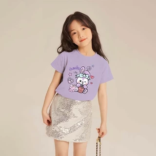 1-12 ปี เสื้อยืดการ์ตูนเด็กผู้หญิง ผ้าฝ้ายแขนสั้น หลายลายเลือกใช้ พร้อมส่งเร็ว