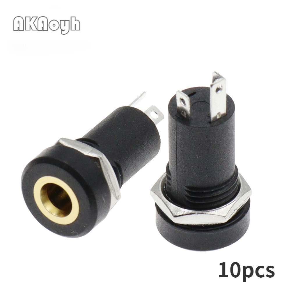 10PCS PJ392A 3.5 มม.แจ็คซ็อกเก็ต 3 เสาสีดําสเตอริโอ Solder แผง Mount ทองถั่ว PJ-392A