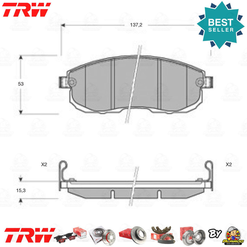 TRW ATEC ผ้าเบรคหน้า Nissan JUKE F15 ปี 2013-2018 TRW ATEC GDB 7886 AT นิสสัน จู๊ก