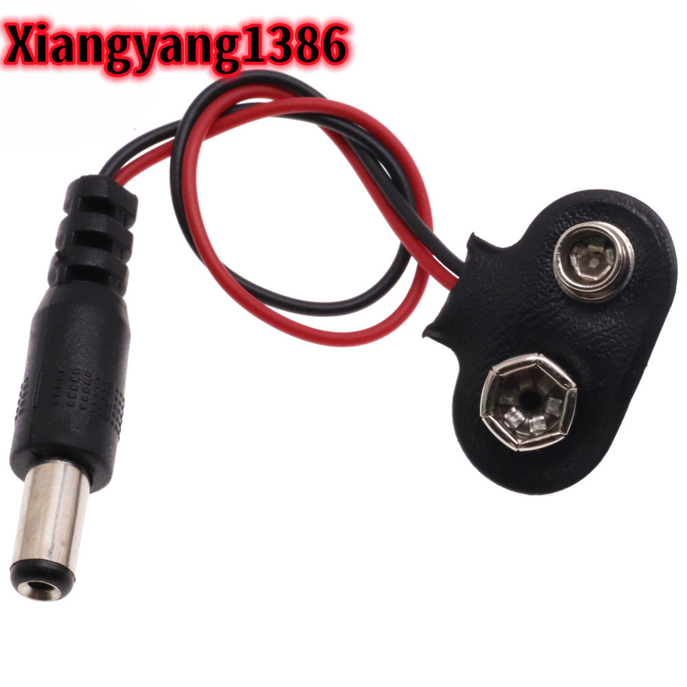 6f22 9V แบตเตอรี่อะแดปเตอร์ Snap Connector คลิปสายไฟผู้ถือ DC 5.5*2.1 แจ็คคลิปสายไฟสําหรับ Arduino DIY แจ็ค