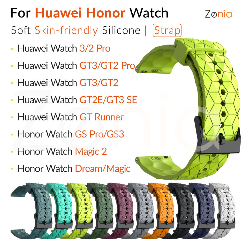 22mm 20mm แฟชั่นสายนาฬิกาซิลิโคนสําหรับนาฬิกา Huawei GT 2 3 Pro ไทเทเนียมเซรามิค Active Classic Eleg