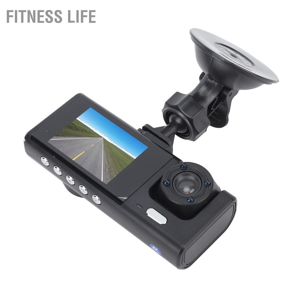 Fitness Life Dual Dash Cam 3in 1080P HD เครื่องบันทึกการขับรถด้านหน้าและด้านในพร้อมการบันทึก G Sensor Loop