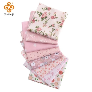Rose รูปแบบ Patchwork ผ้า Cottton Twill ผ้าสําหรับเย็บผ้านวมตุ๊กตาเครื่องแต่งกาย,สมุดภาพตกแต่ง 6/7/8 ชิ้น TJ4658