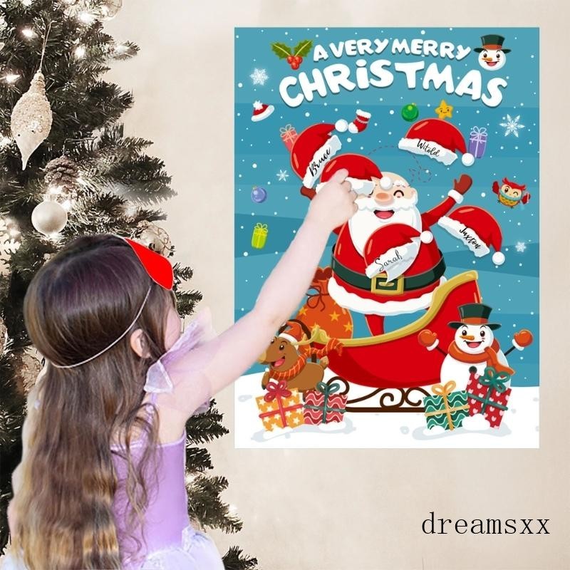 Dream Pin the Hat on Santa Claus Christmas Party Game Blindfold Games Activities Party