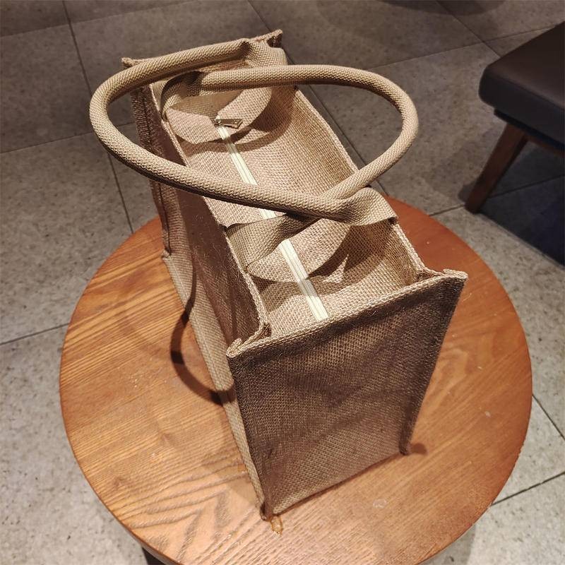 (ซิป) ผ้าลินิน Tote Bag Jute Bag Mommy Outing หนังสือบรรจุภัณฑ์เสื้อผ้า Tote Bag Student Tuition Bag Shopping Bag Hand Bag