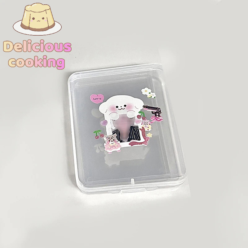 [ทําอาหารแสนอร่อย] กล่องเก็บของพลาสติกใส การ์ดรูปถ่าย กล่องเก็บการ์ดขนาดเล็ก กล่องจัดระเบียบ [ใหม่]