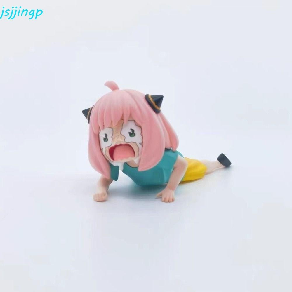 Jsjjingp Spy Family Anya Action Figure, PVC Spy Family Anime Spy X Family Figure, Kawaii Anya Forger ฤดูใบไม้ร่วงและ Cry อะนิเมะรูป Anya รุ่น Q ตกแต่งห้อง
