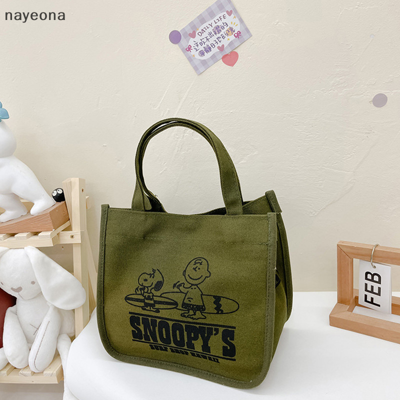 [ Nay ] กระเป ๋ าถือสตรีแฟชั ่ นอะนิเมะกระเป ๋ าผ ้ าใบสันทนาการความจุขนาดใหญ ่ กระเป ๋ าอาหารกลางวันนักเรียน EON