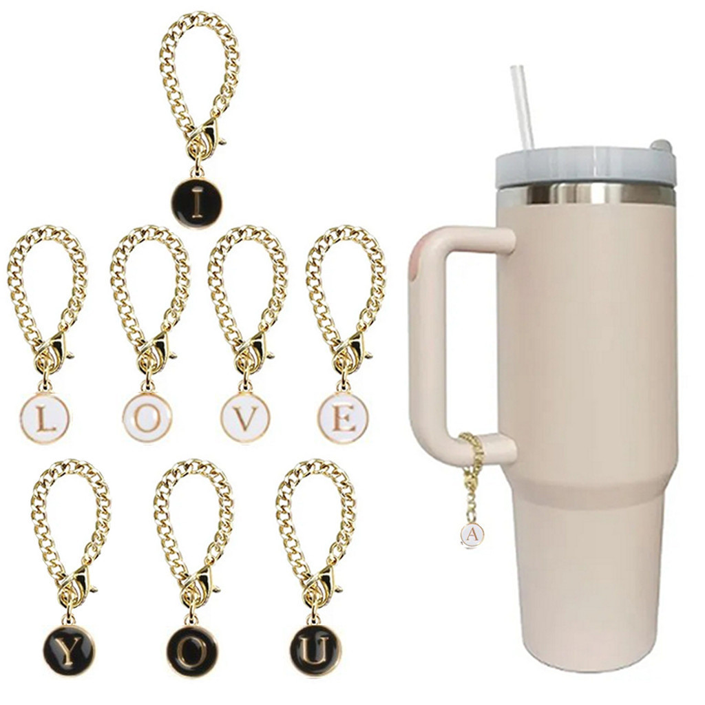 1 PC Letter Charm อุปกรณ์เสริม A ถึง Z สําหรับ Stanley ถ้วยชื่อเริ่มต้น ID ส่วนบุคคล Handle Charm สําหรับ Stanley Tumbler ถ้วยอุปกรณ์เสริม