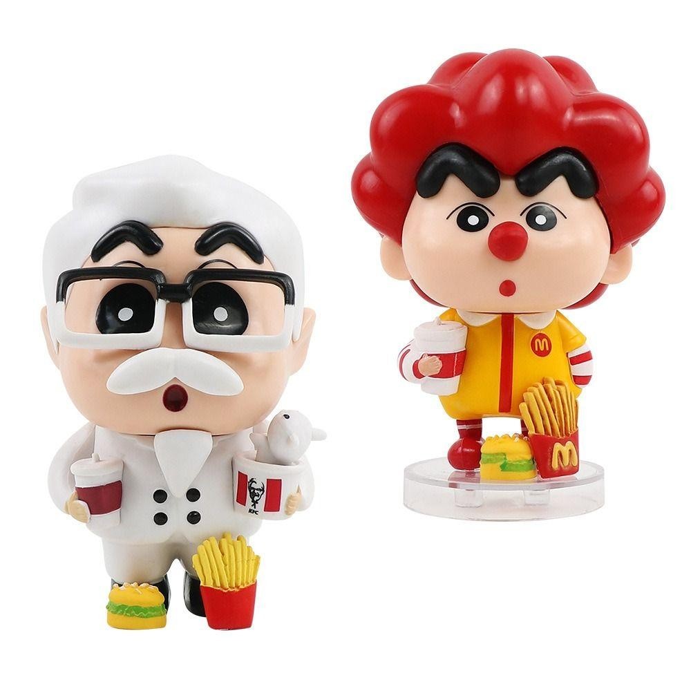 Lacyeszb เครยอนชินจังอะนิเมะรูป, McdonaldS รุ่น Q Shin-Chan Action Figure, ของสะสมของขวัญ PVC อะนิเมะการ์ตูน Crayon รูปของเล่นเด็กของเล่น