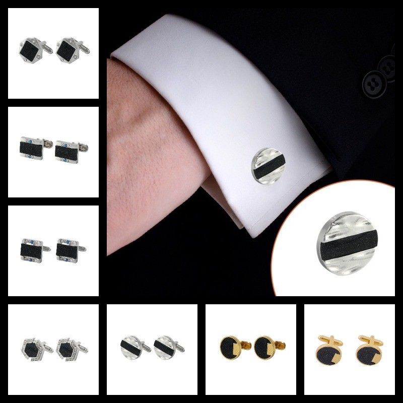 1 คู ่ ผู ้ ชายธุรกิจของขวัญเสื ้ อหรูหราคริสตัล Cufflinks เพชร