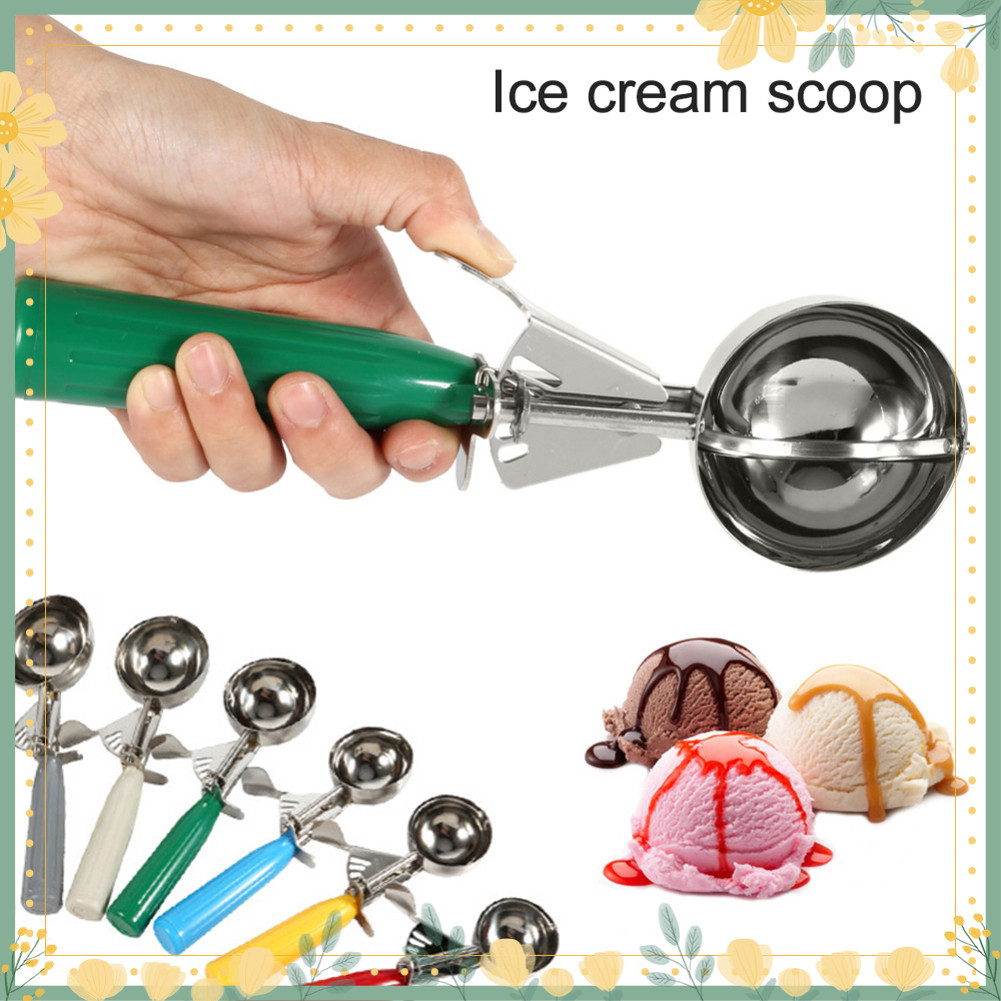 Ye-สแตนเลสผลไม ้ Mash Ice Cream Ball Scoop พร ้ อมที ่ จับพลาสติกเครื ่ องมือห ้ องครัว