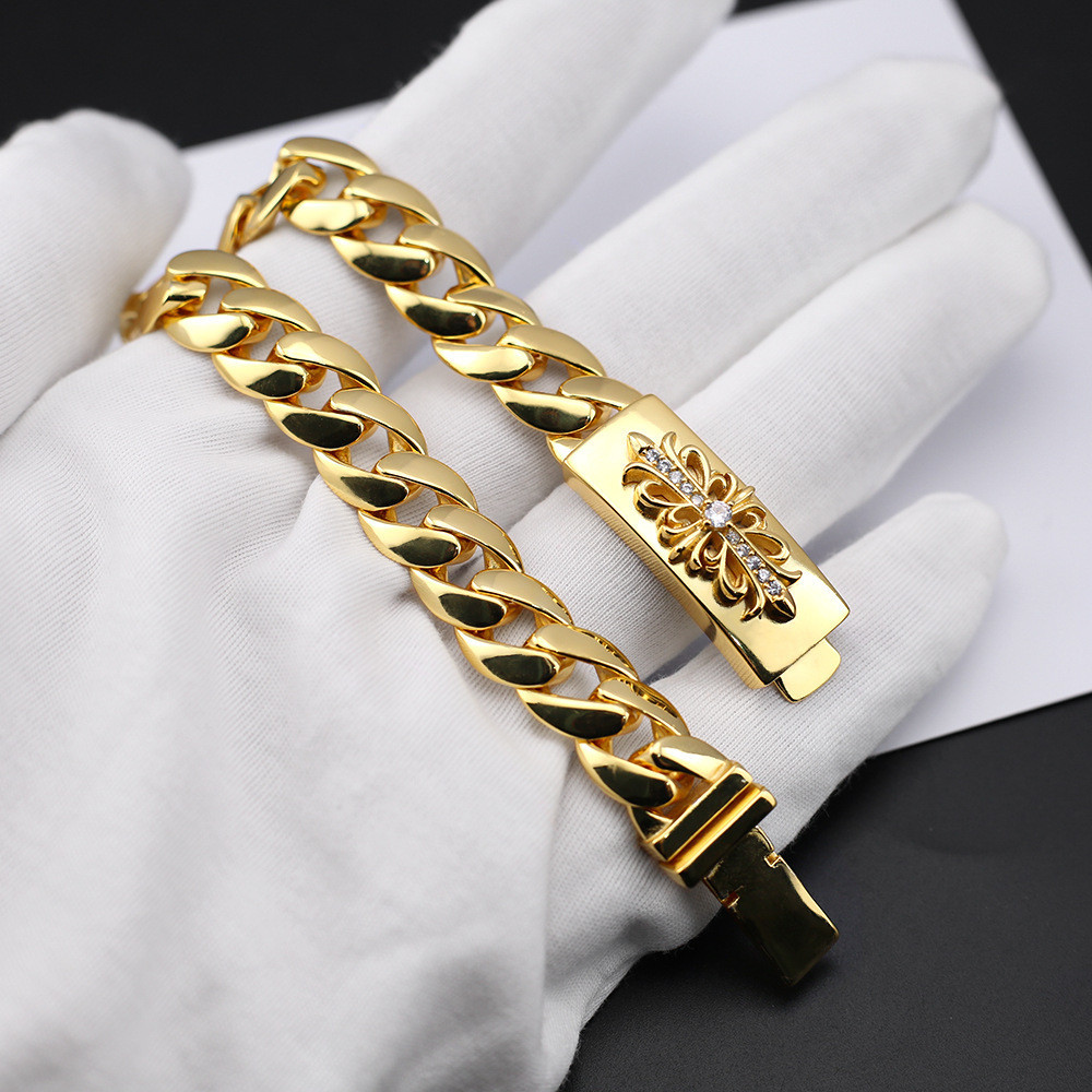 CH♥  สร้อยข้อมือ/ สร ้ อยข ้ อมือเพชรชุบทอง 24k /สร้อยข้อมือลายดอกกางเขน