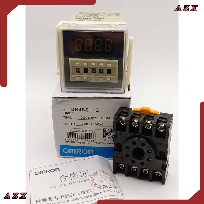 ร้านไทย DH48S-1Z 220VAC Timer Digital 5หลัก แบบ 1contact พร้อม socket กระแส 5A 250VAC