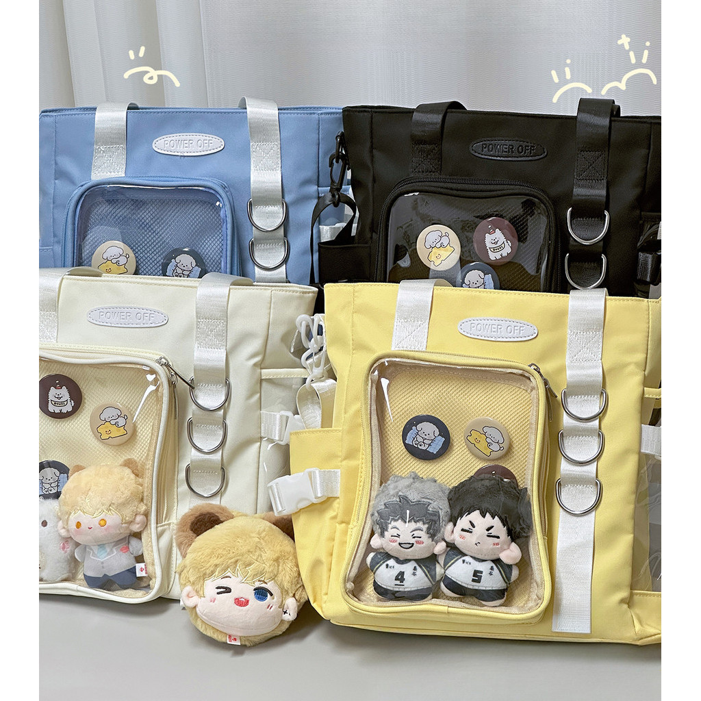 น่ารัก Ita กระเป๋า DIY อะนิเมะป้ายไหล่กระเป๋า Aesthetic Simple ขนาดใหญ่ Crossbody กระเป๋าสําหรับผู้หญิง